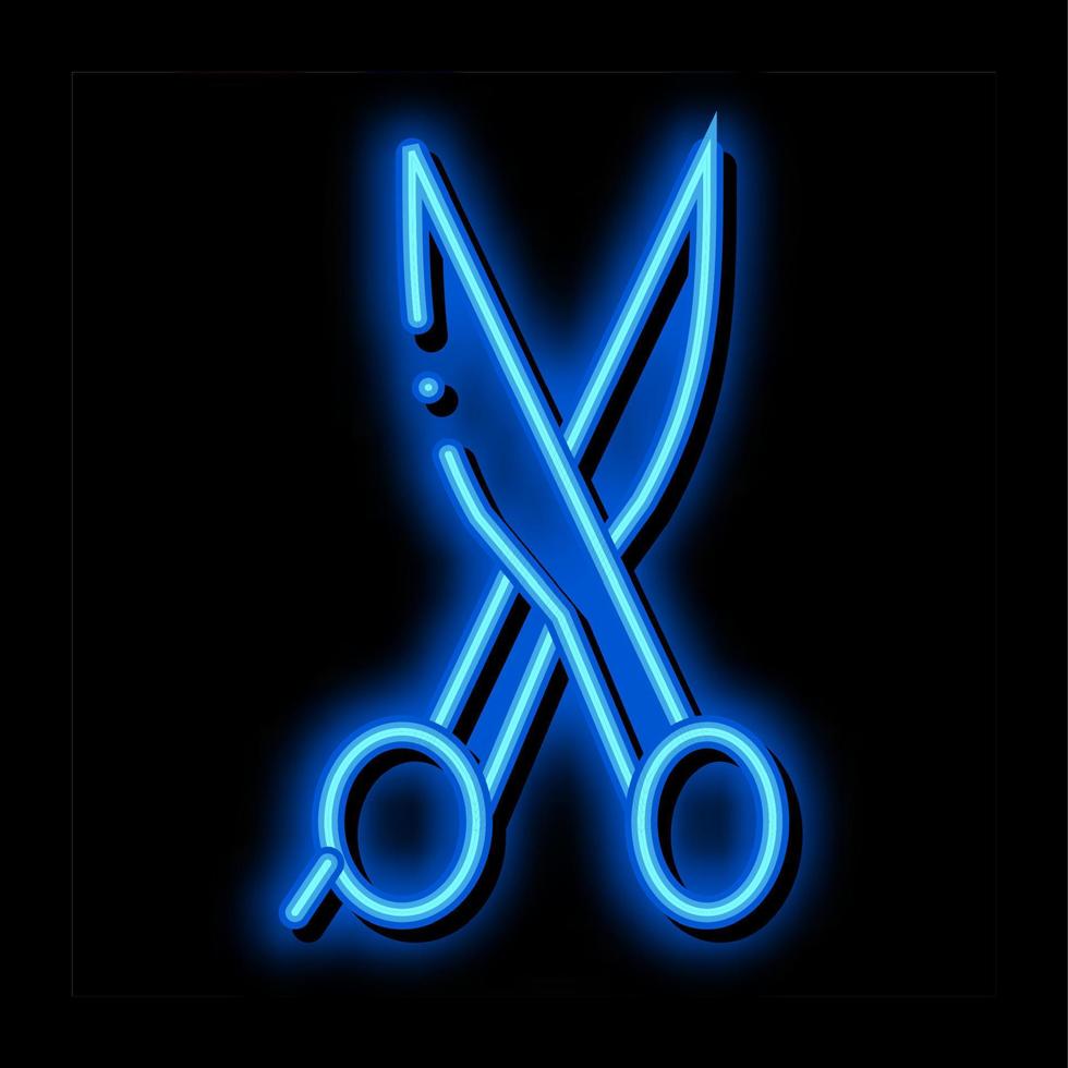 Cut Hair Iron Scissors neon glow icon illustration vector