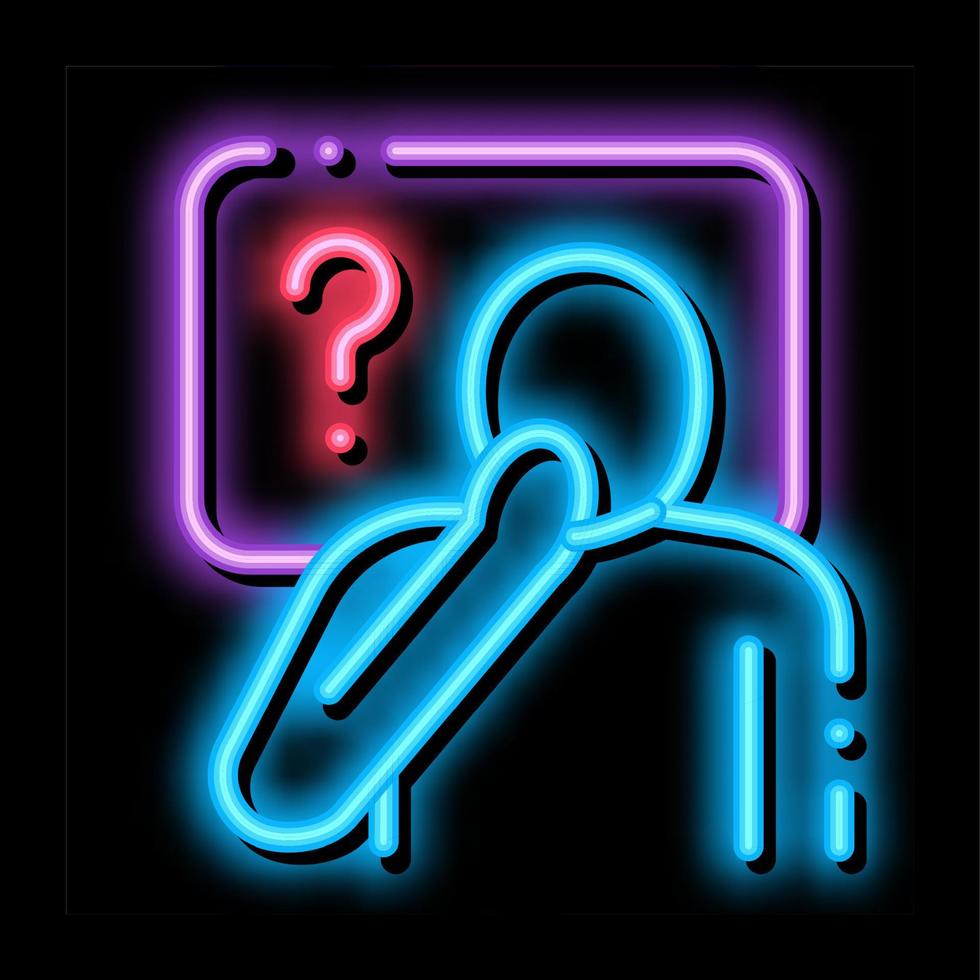 Man Question Mark Frame neon glow icon illustration vector