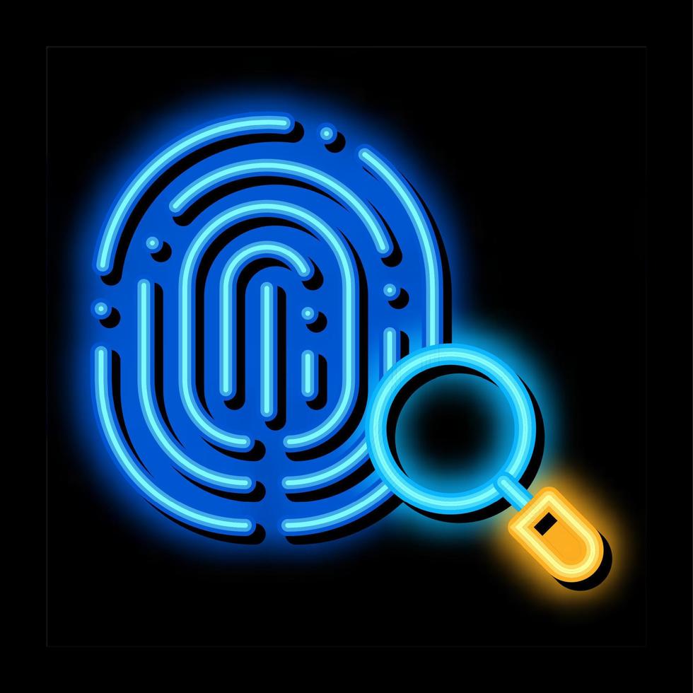 Dactylogram Fingerprint neon glow icon illustration vector