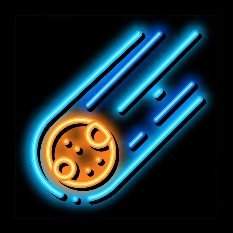 Falling Meteorite Sphere neon glow icon illustration vector