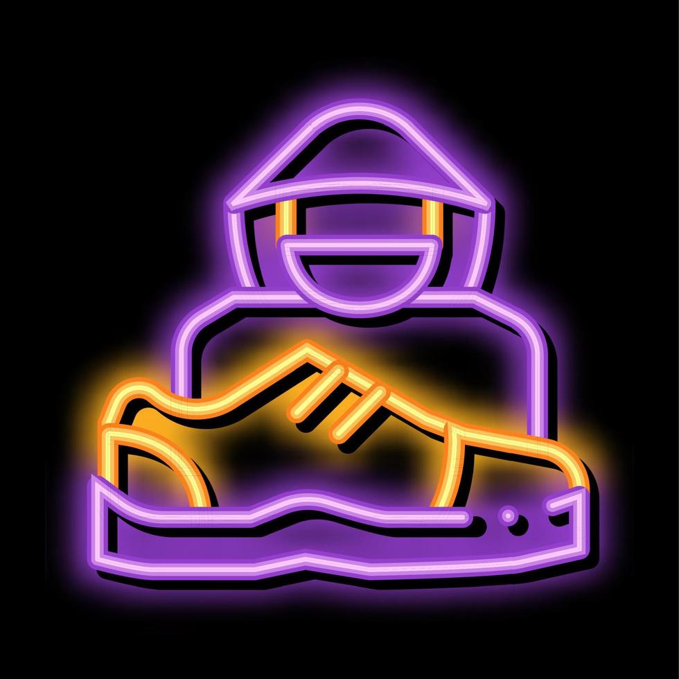 Shoes Shoplifter Human neon glow icon illustration vector