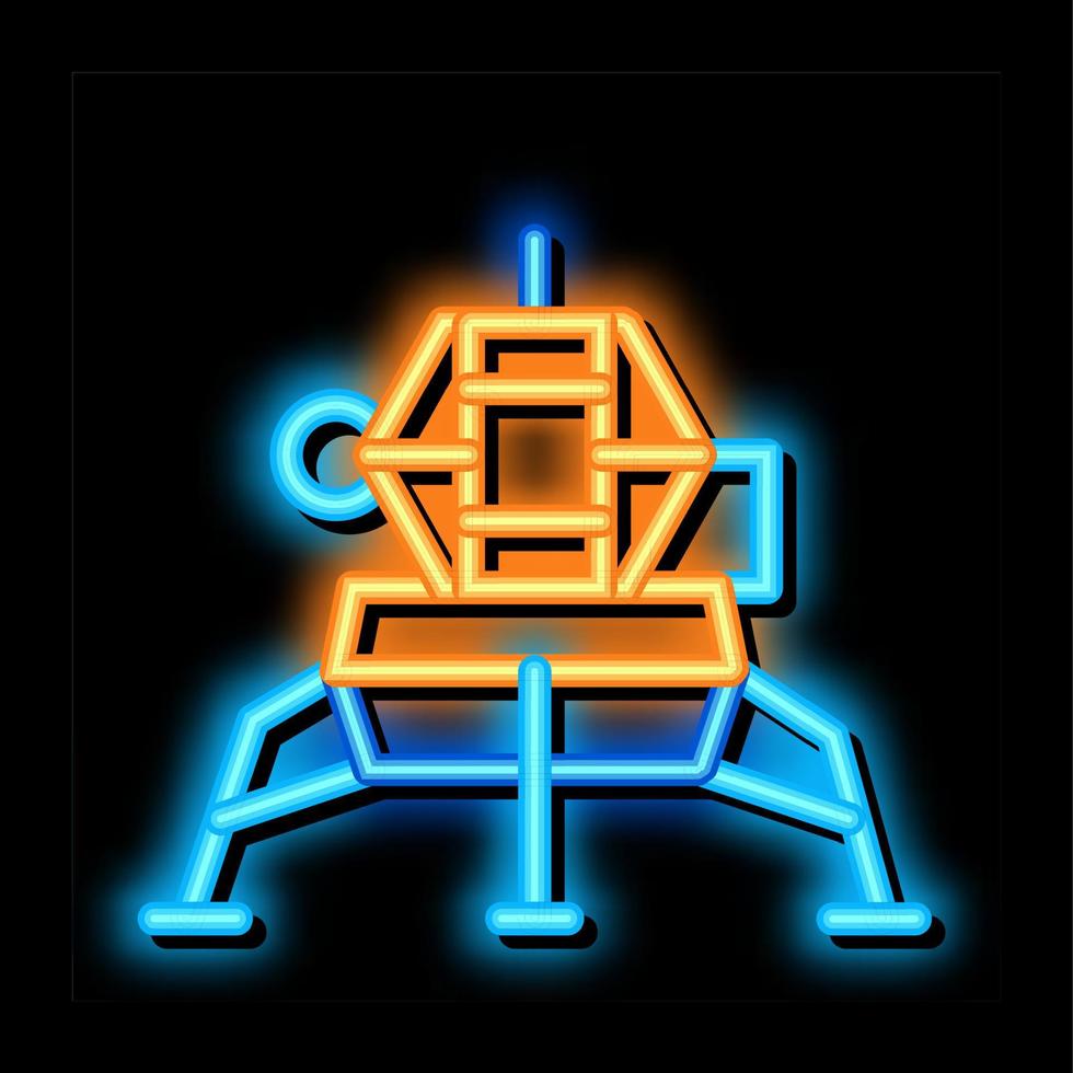 Manned Spacecraft neon glow icon illustration vector