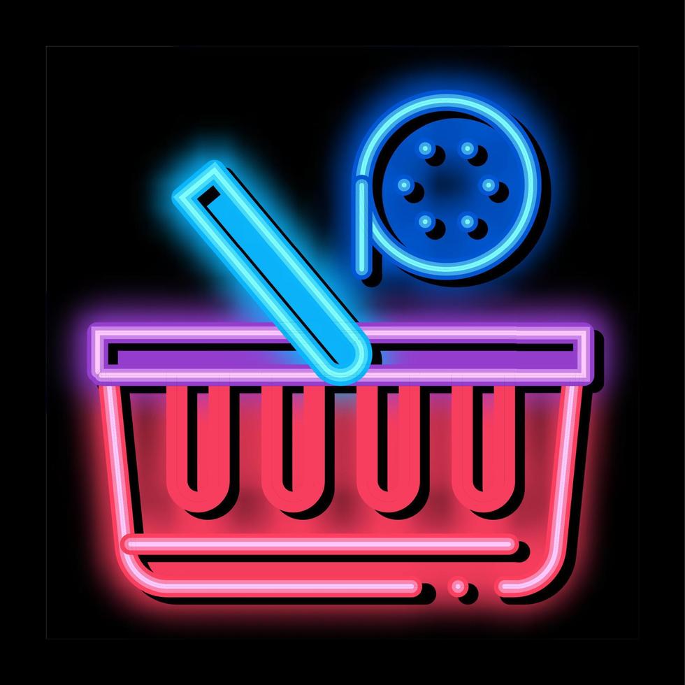 buying discs neon glow icon illustration vector