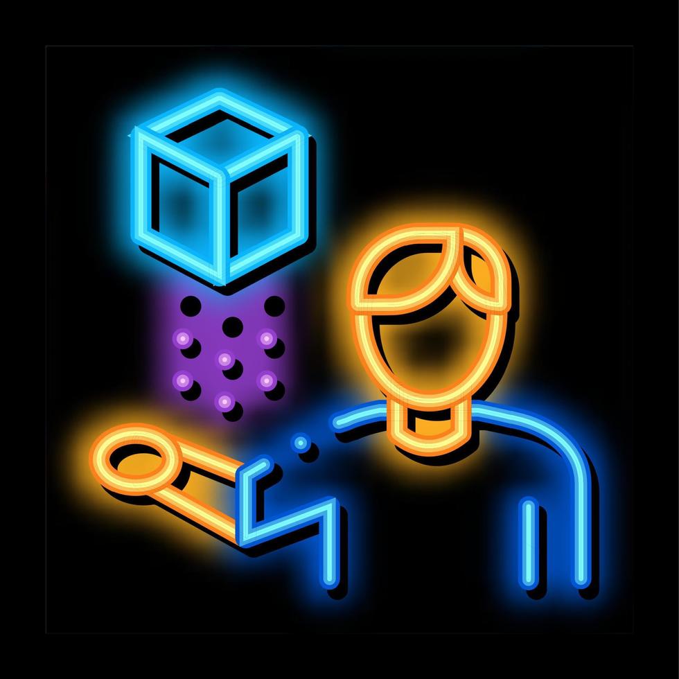 virtual reality representative neon glow icon illustration vector