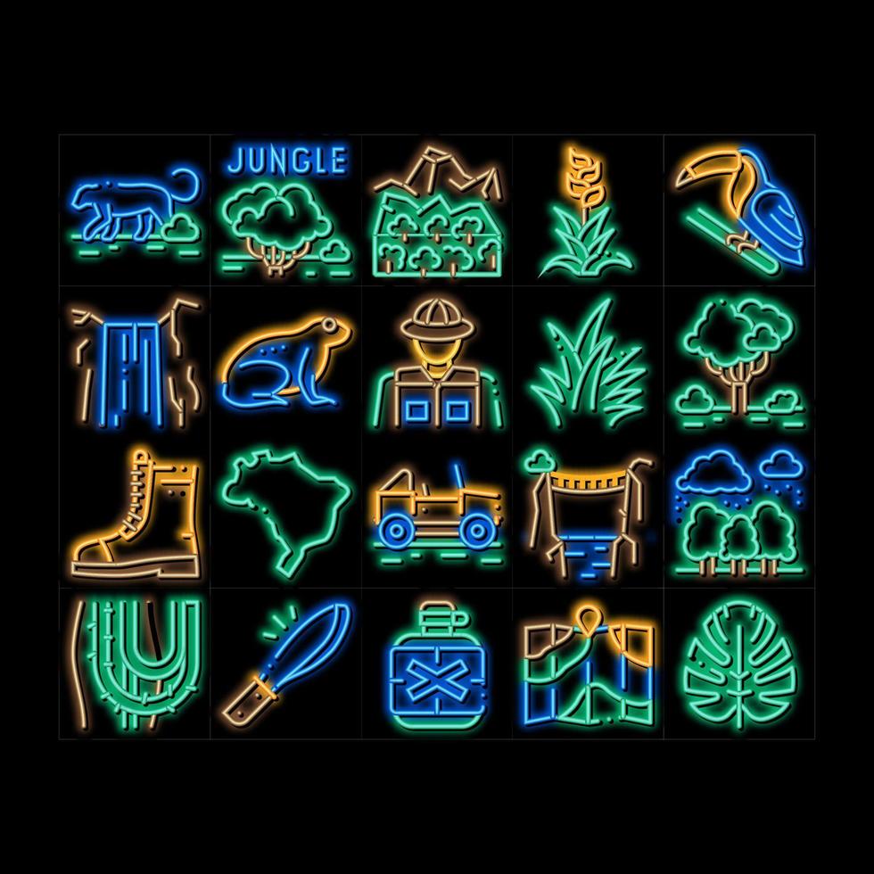 Jungle Tropical Forest neon glow icon illustration vector