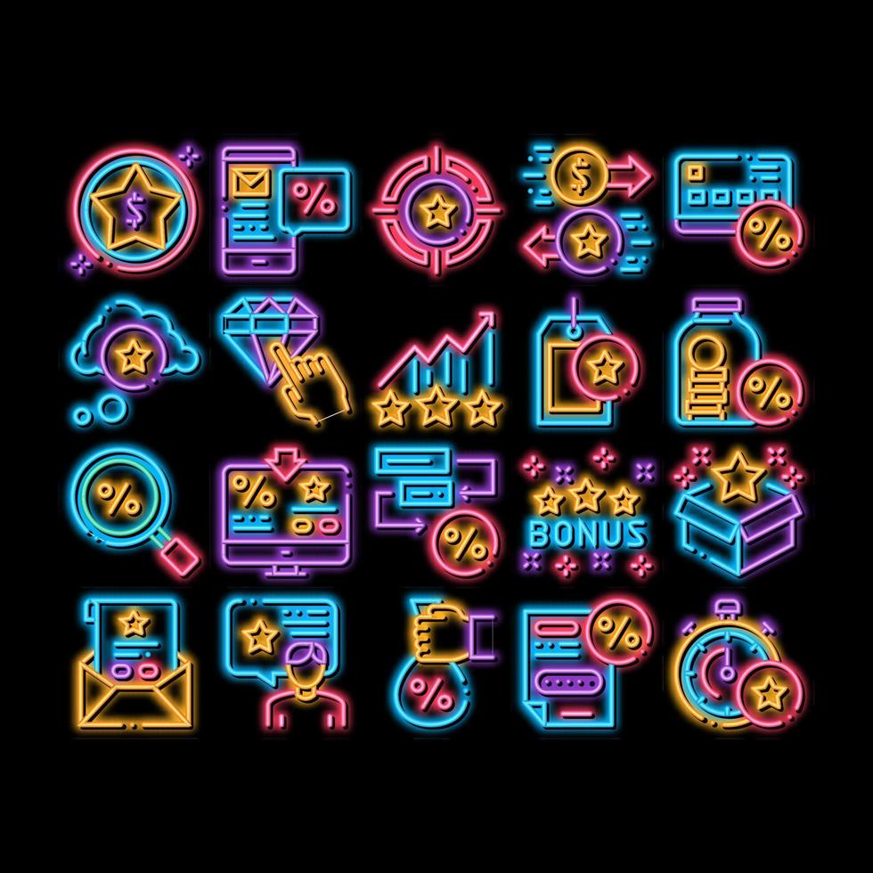 Bonus Hunting neon glow icon illustration vector