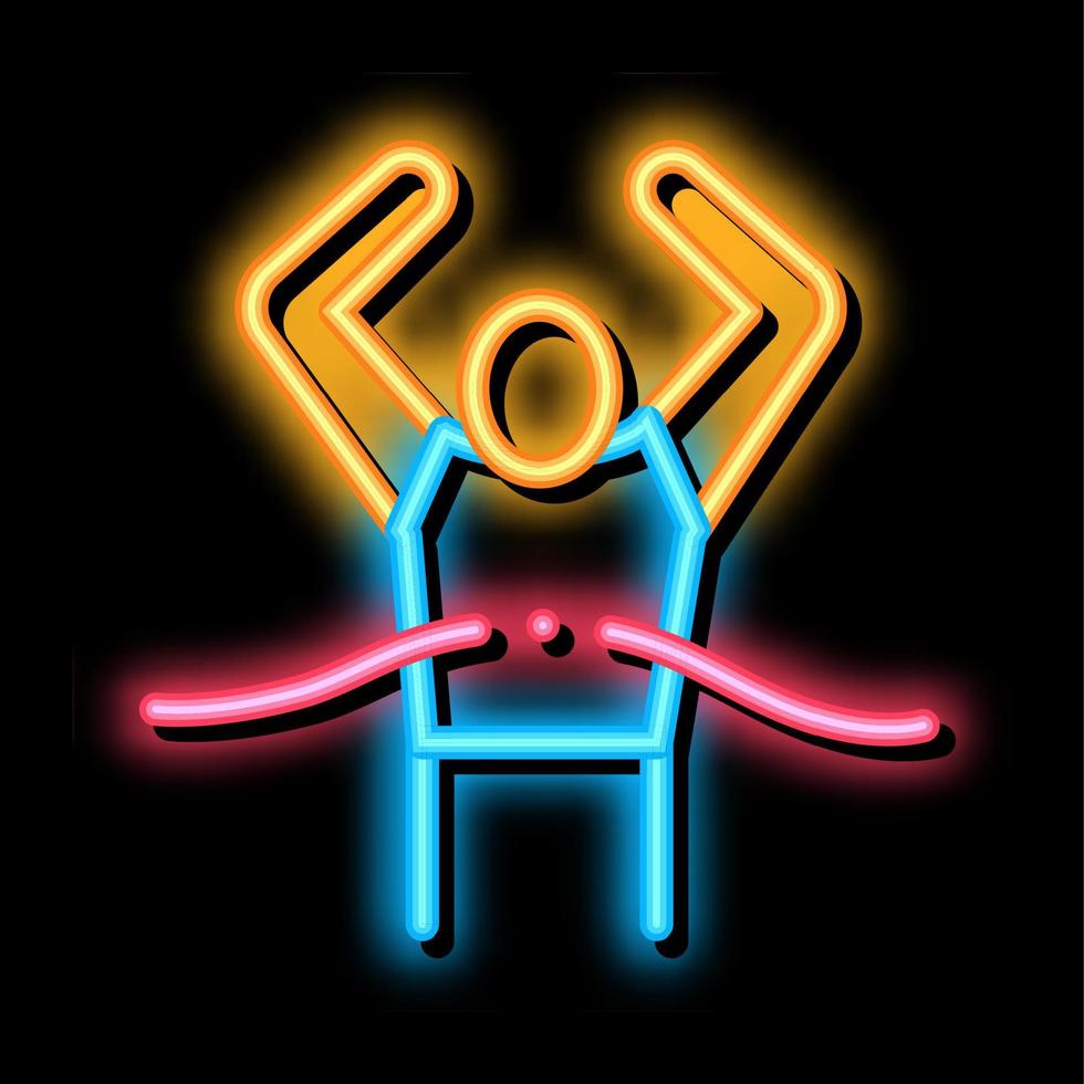 Runner Tearing Ribbon neon glow icon illustration vector
