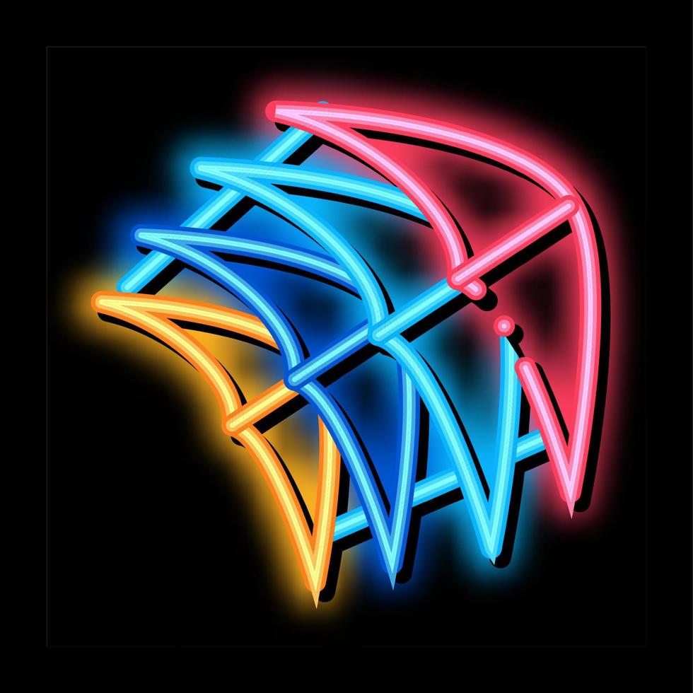 few pieces of kite neon glow icon illustration vector