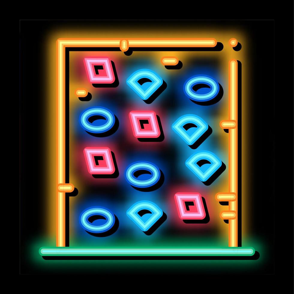 safe climbing wall neon glow icon illustration vector