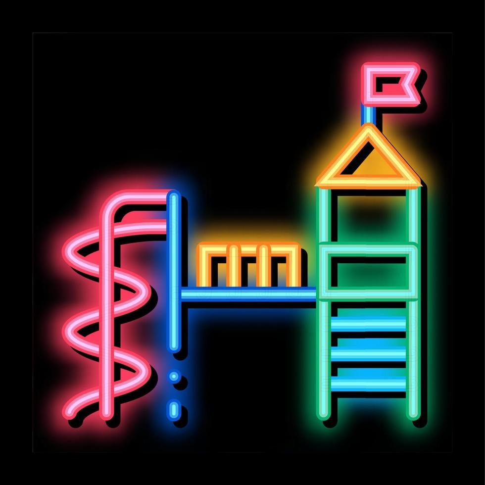playground for children neon glow icon illustration vector
