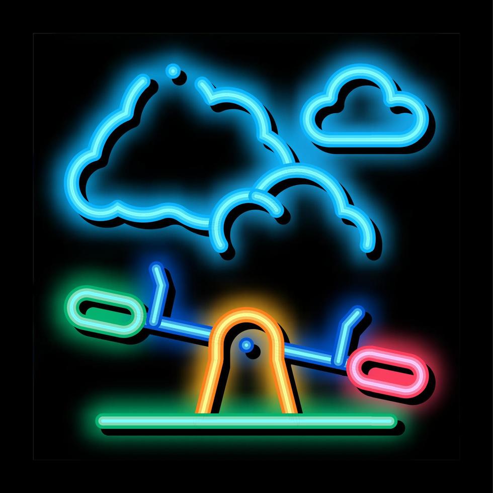 ground slide swing neon glow icon illustration vector