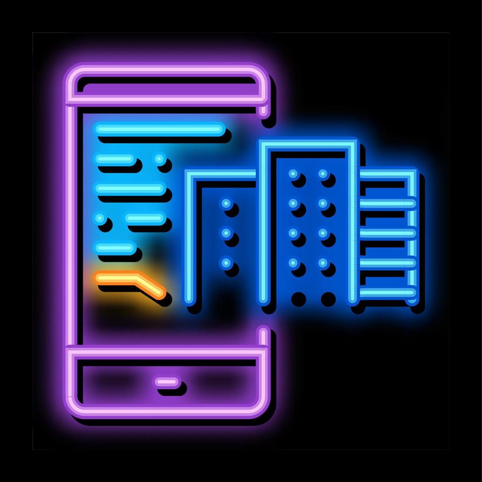 telephone mode of reality neon glow icon illustration vector