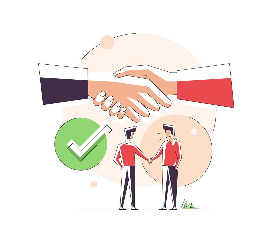 handshake, conclusion of a contract, successful partnership, cooperation vector