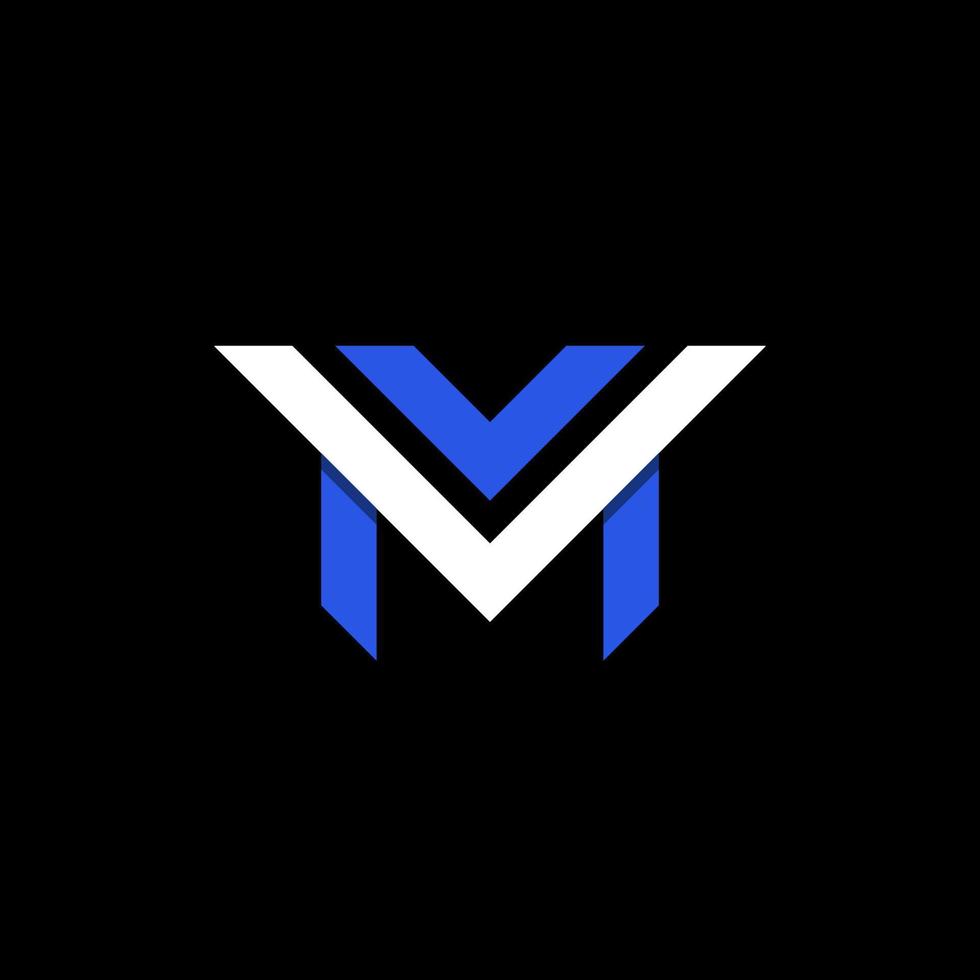 MV or VM Initial Letter Logo vector design template with modern monogram style