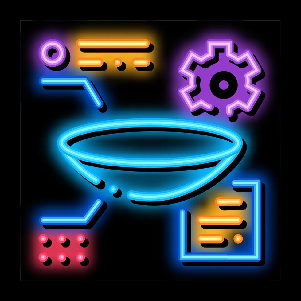 parsing lens research neon glow icon illustration vector