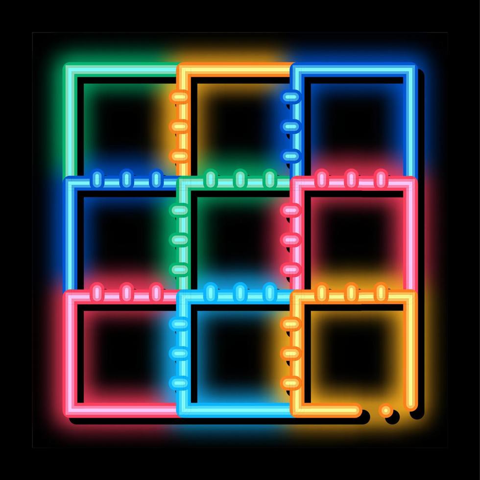 colorful twister game neon glow icon illustration vector
