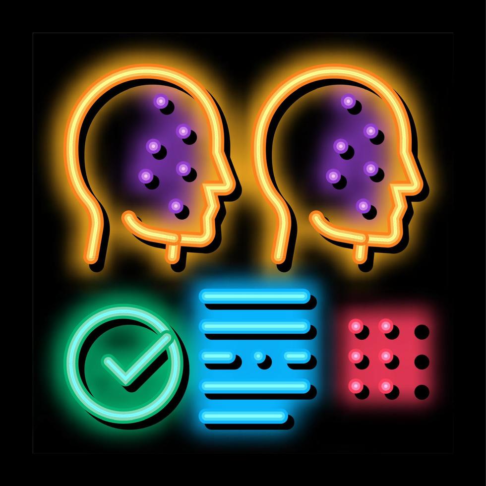 deepfake settings neon glow icon illustration vector