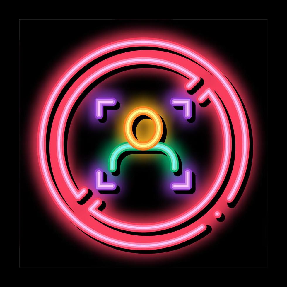 human photo crossed out sign neon glow icon illustration vector