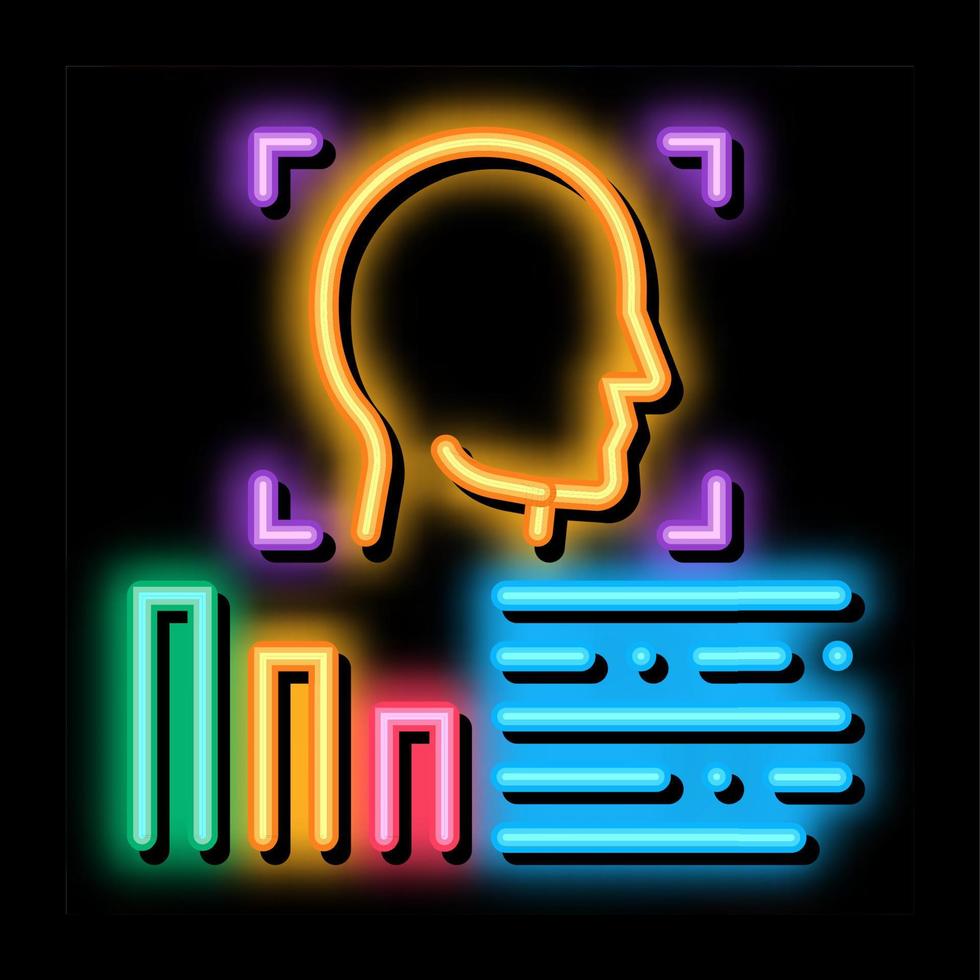 human profile information neon glow icon illustration vector