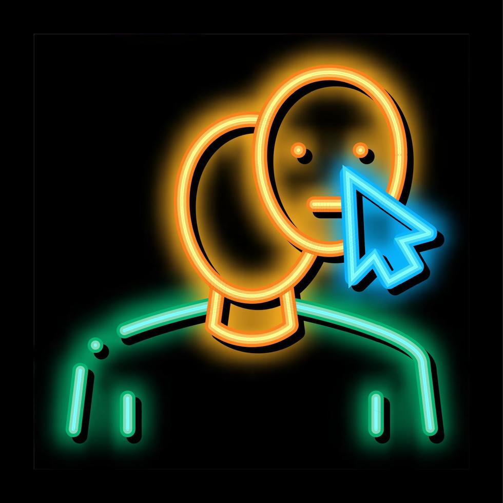 change human face neon glow icon illustration vector