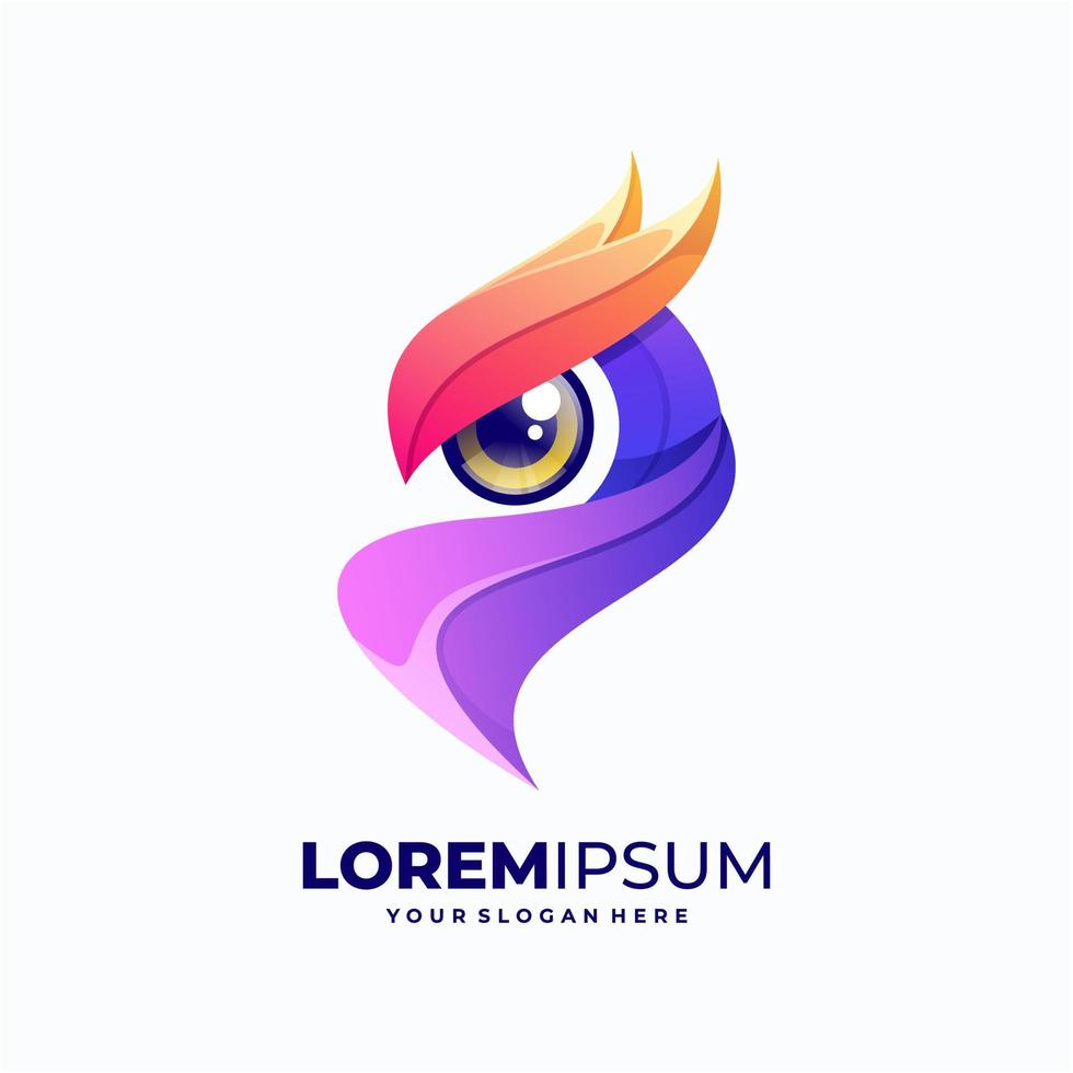 Modern colorful owl logo vector illustration.