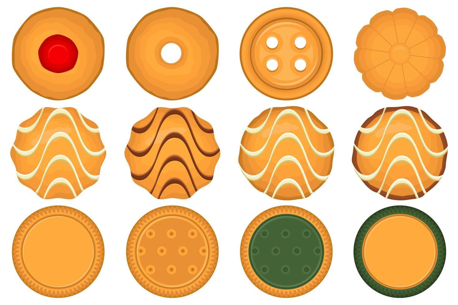 Big set homemade cookie different taste in pastry biscuit vector