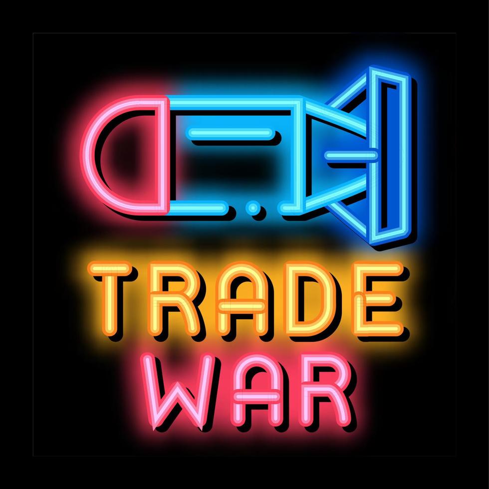 trade war neon glow icon illustration vector