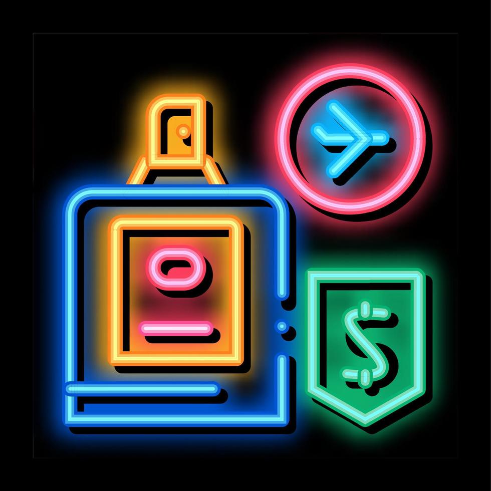 cosmetics in duty free neon glow icon illustration vector