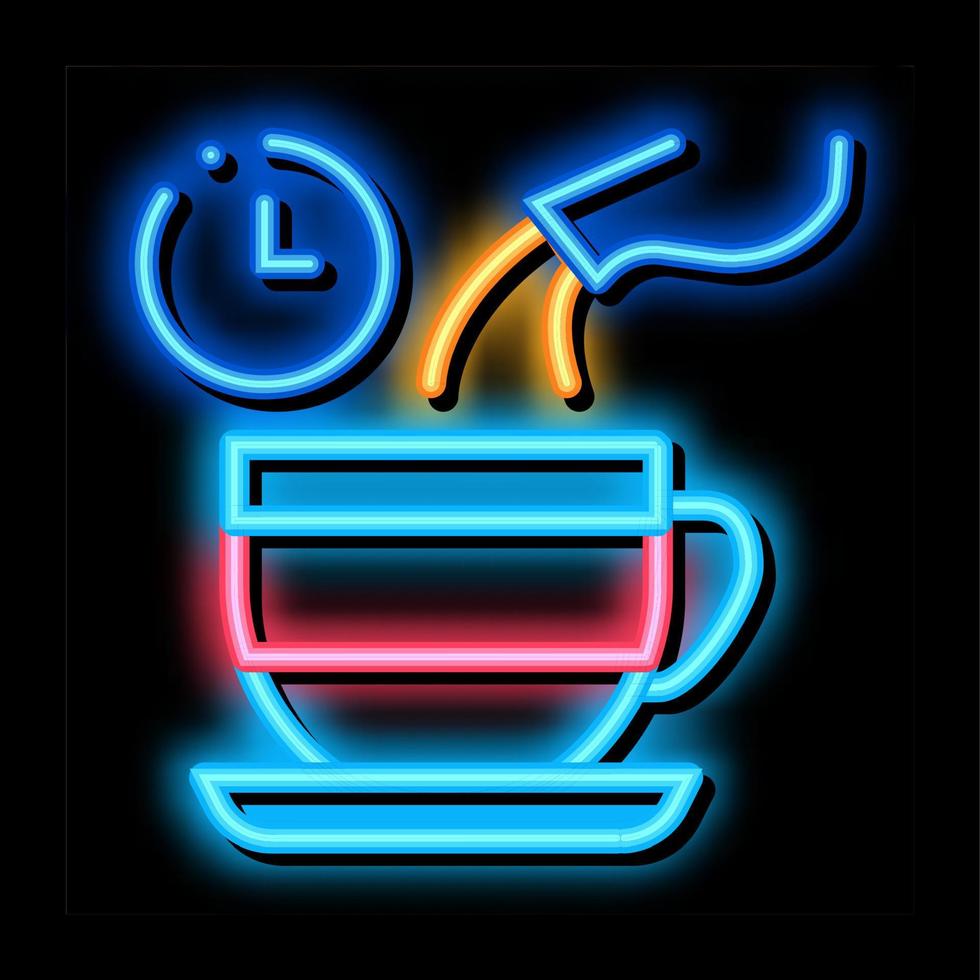 tea standby time neon glow icon illustration vector