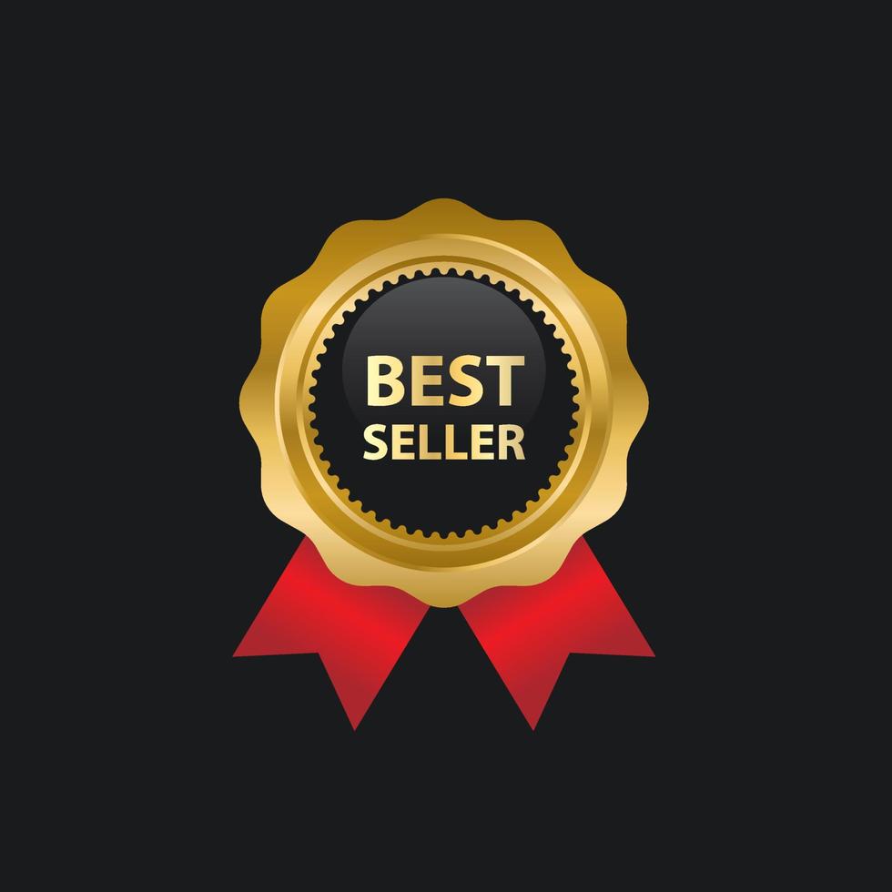 Best seller. Golden badge. Isolated. Vector