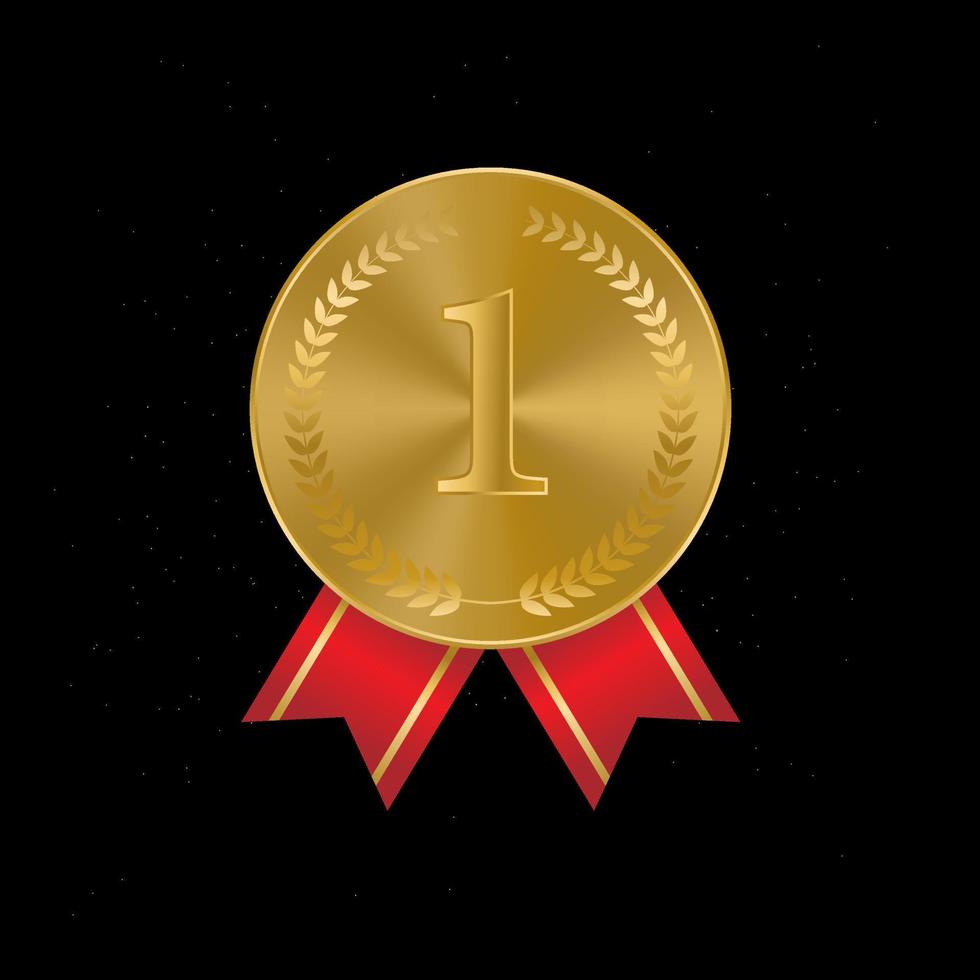 Award golden medals 3d realistic illustration. vector