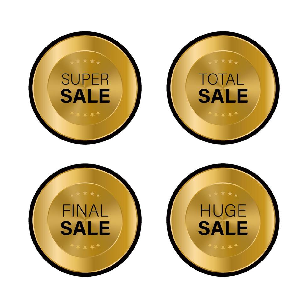 Luxury golden seal badges and labels sales quality product. vector illustration