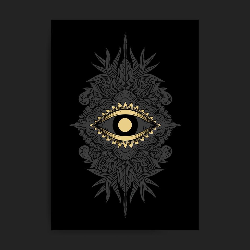 All seeing eye of god with sacred geometry decoration vector