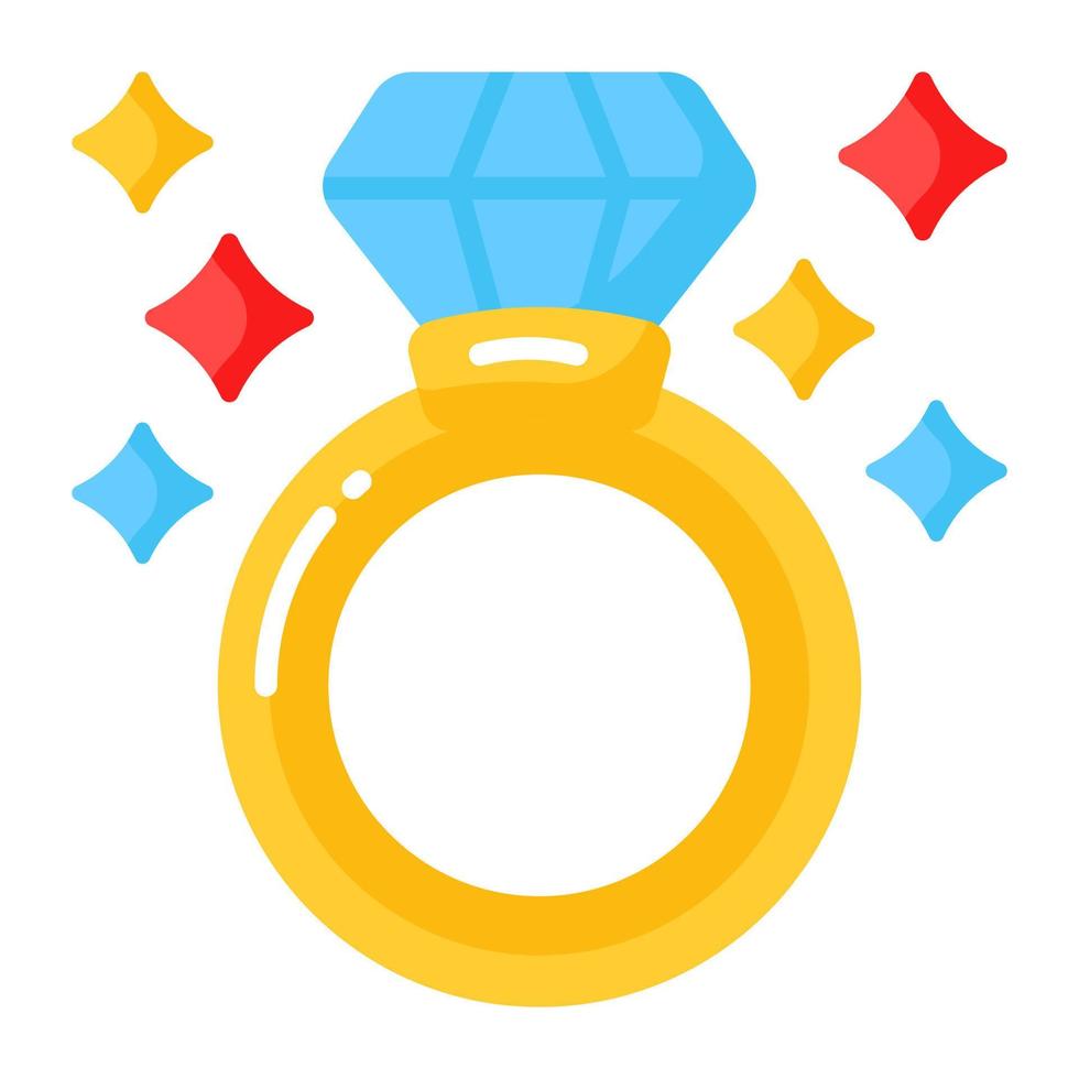 Check this amazing wedding proposal jewelry, an icon of engagement ring vector