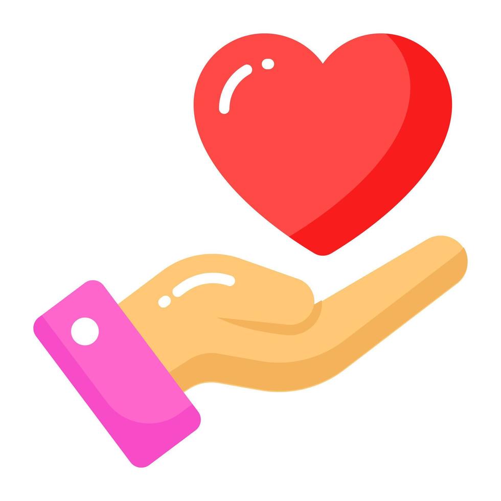 Hand presenting heart vector icon, be my valentines