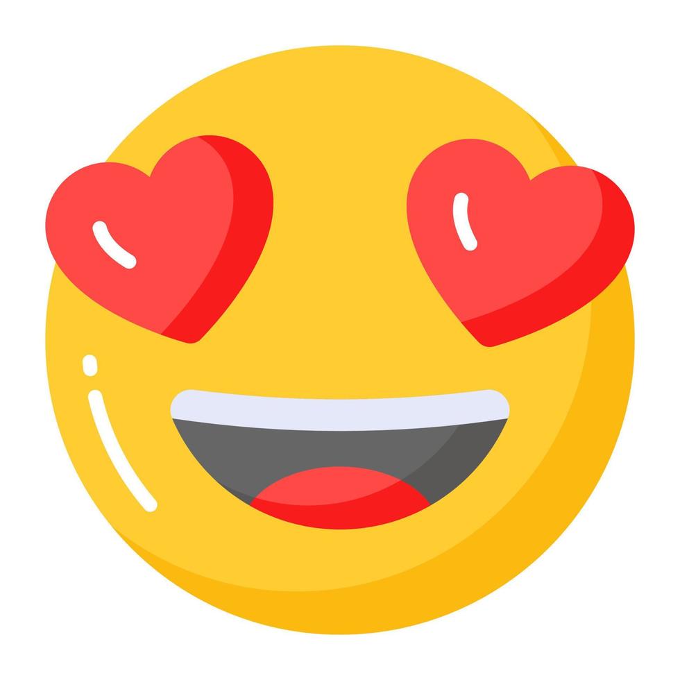 Emoji showing expression of love, romantic emoji vector