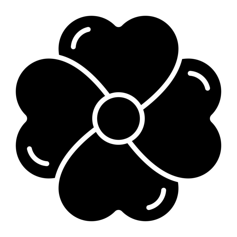 Heart shaped leaf vector of lucky flower, clover leaf