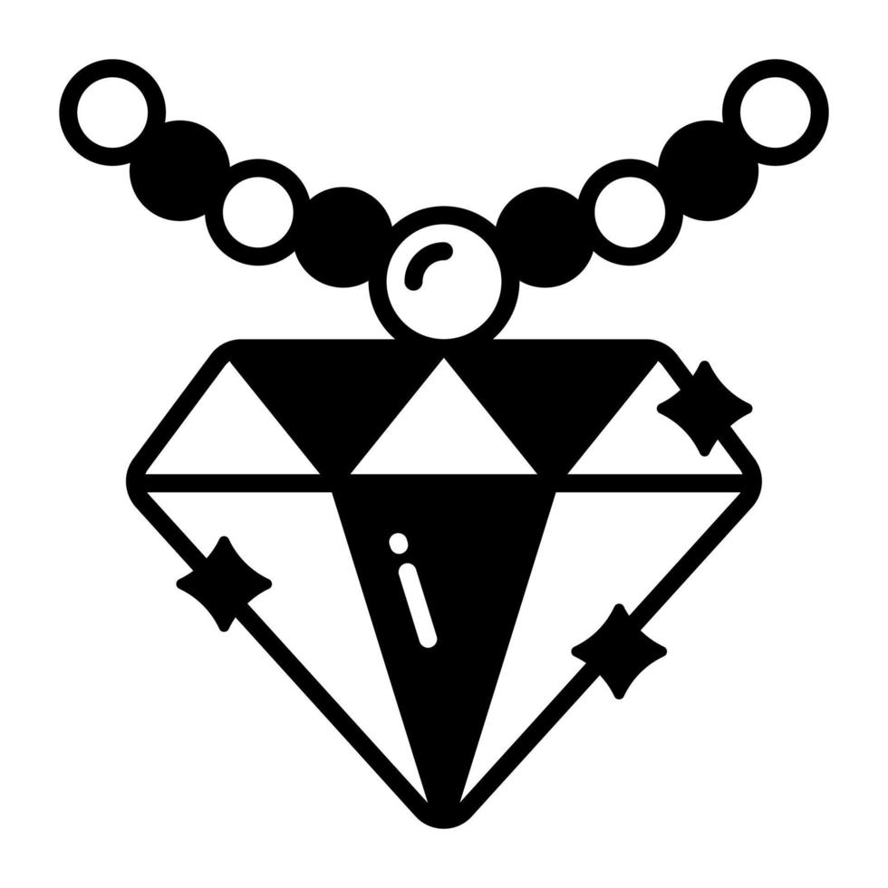 A vector icon of diamond necklace in modern and trendy style