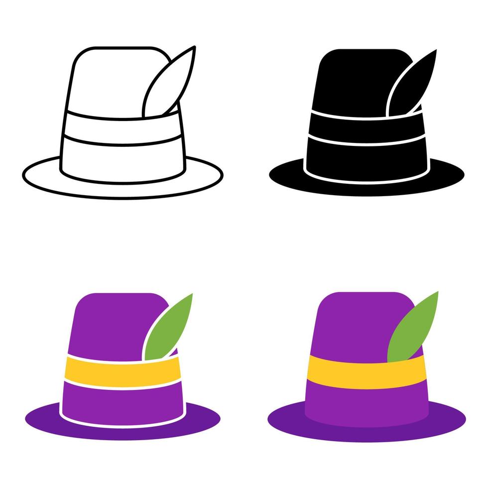 Carnival Hat in flat style isolated vector