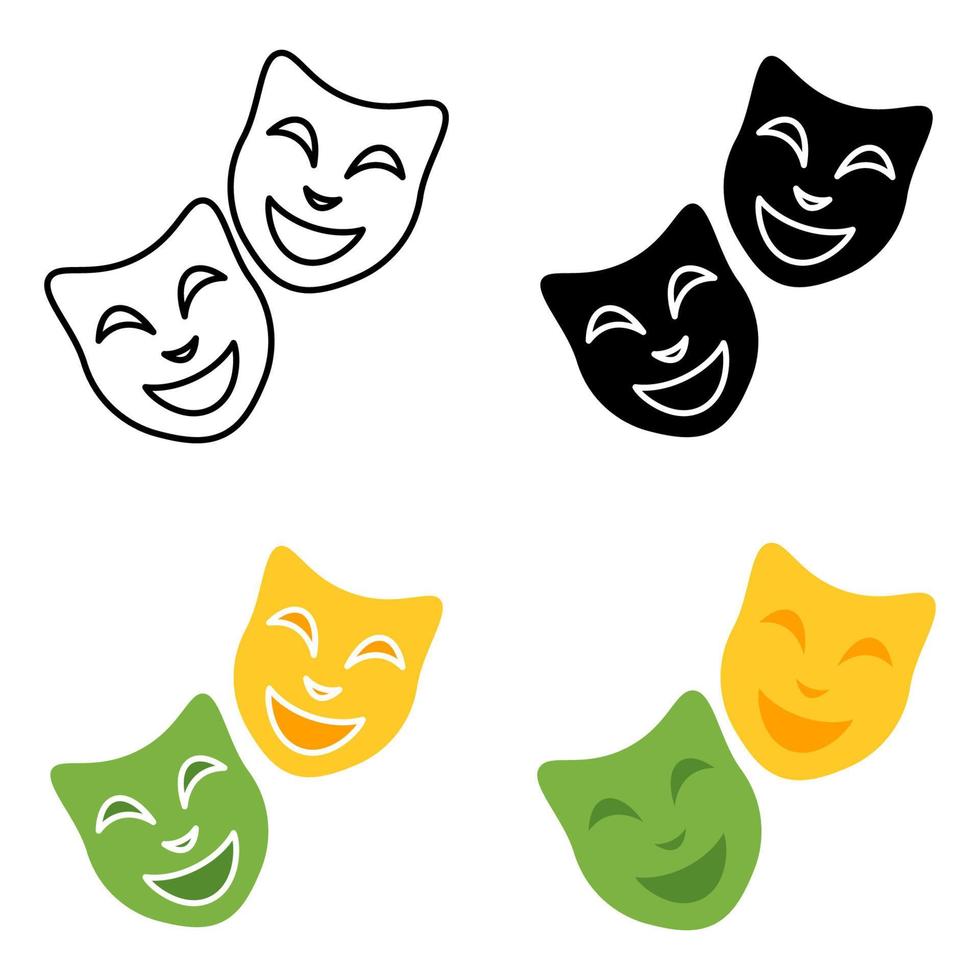 Mask Happy Sad in flat style isolated vector