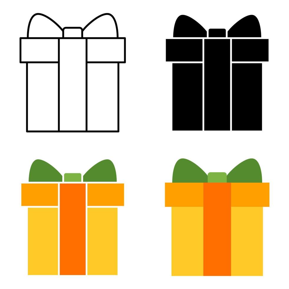 caja de regalo en estilo plano aislado vector