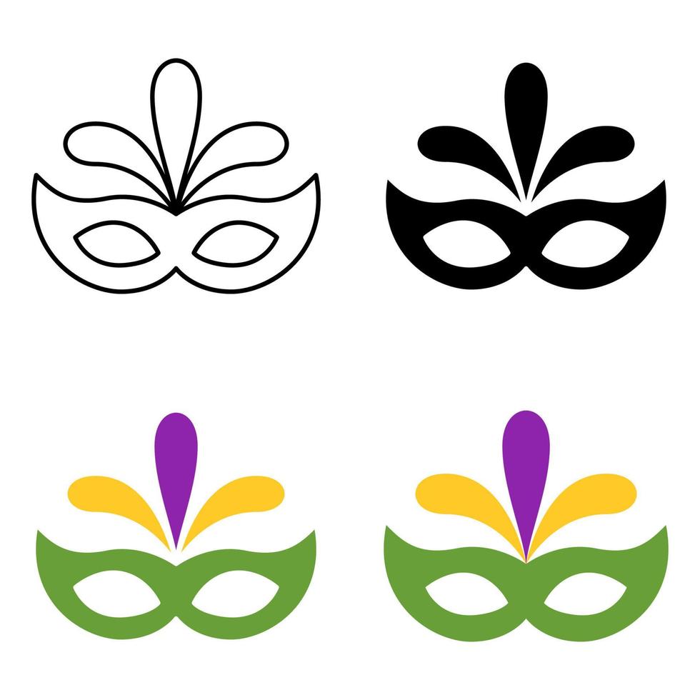 Carnival Mask in flat style isolated vector