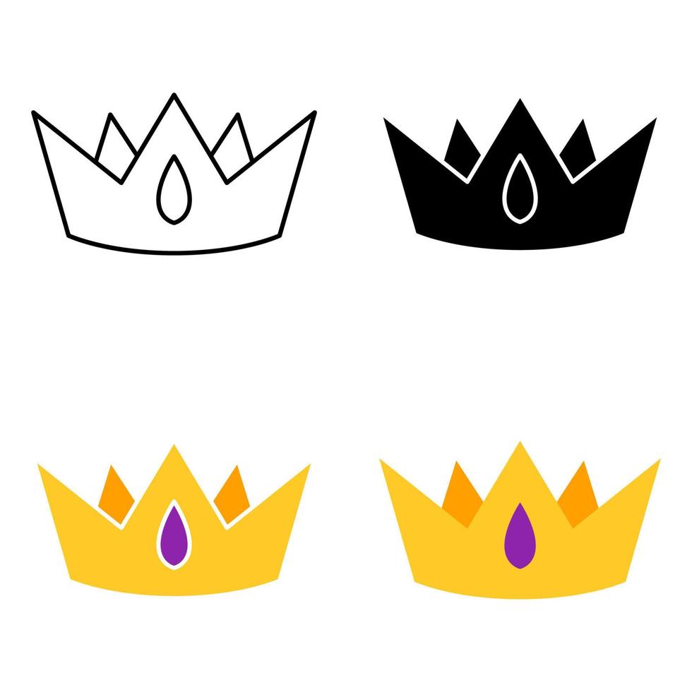 Crown in flat style isolated vector