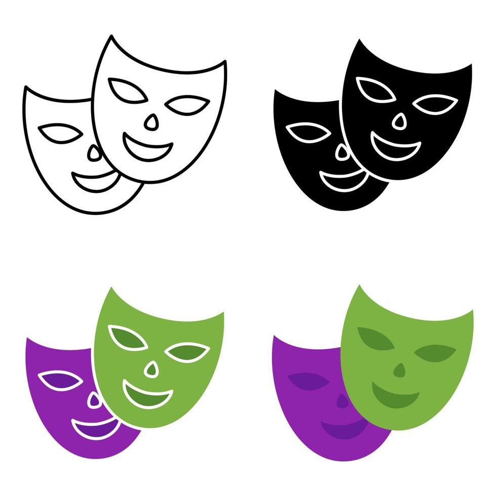 Mask Happy Sad in flat style isolated vector