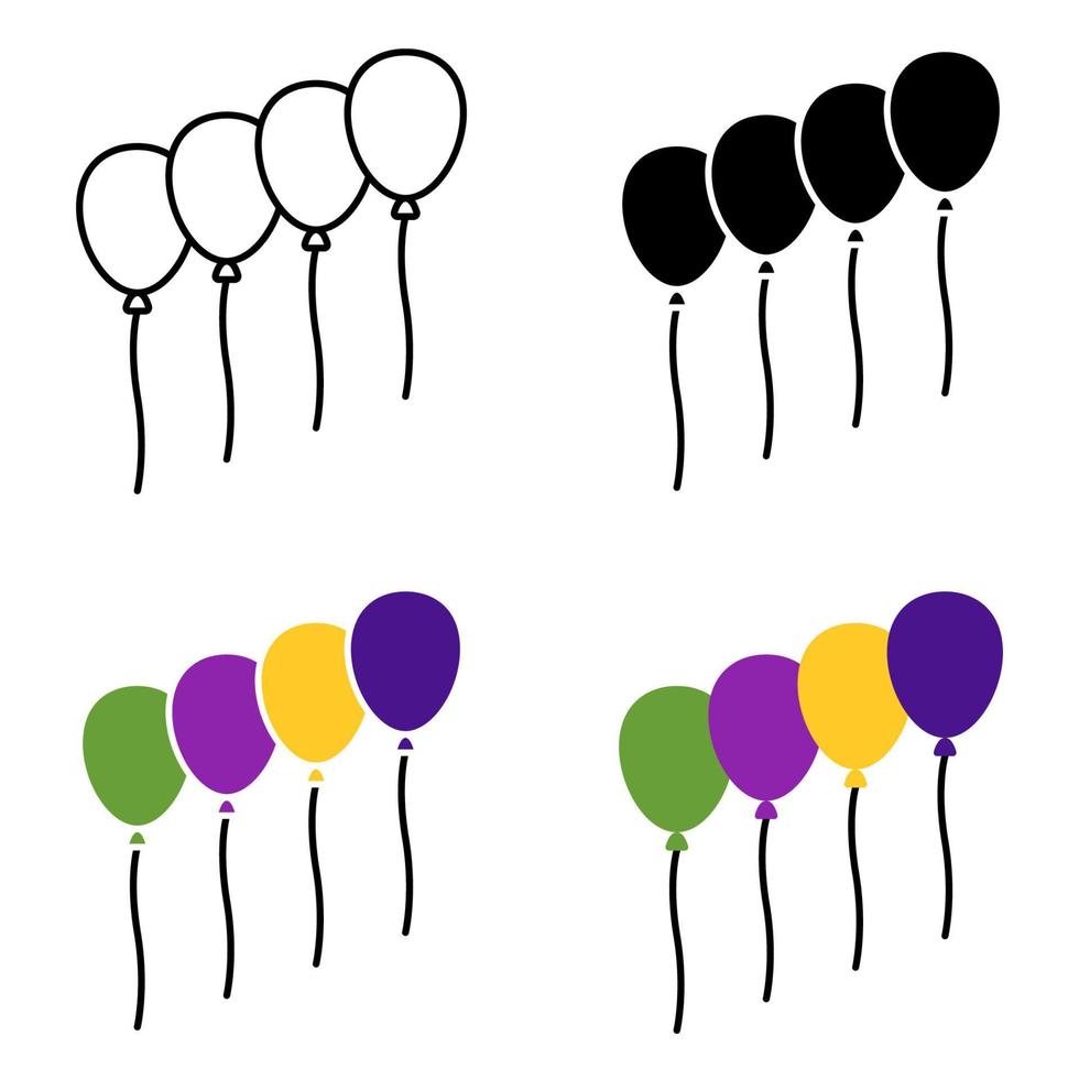 globos en estilo plano aislado vector