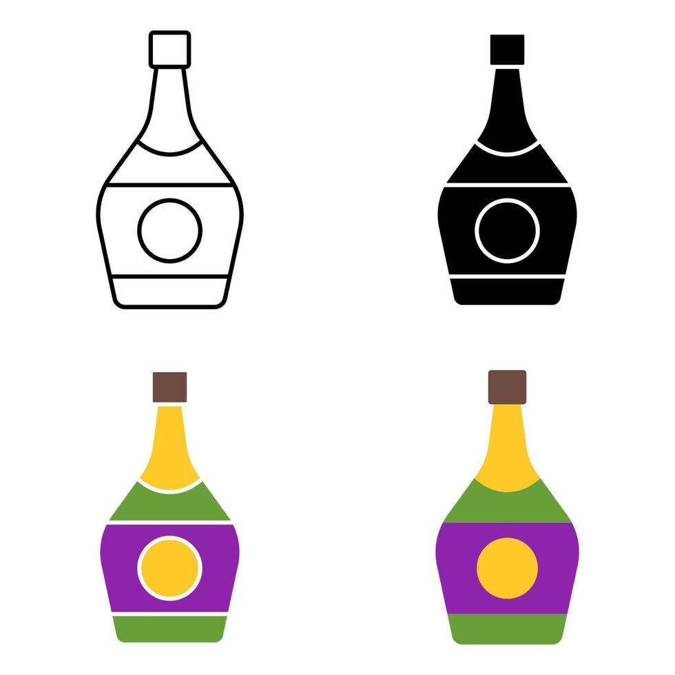 Champagne in flat style isolated vector