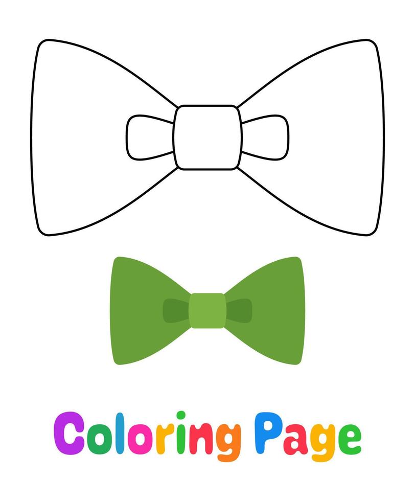 Coloring page with Bow Tie for kids vector