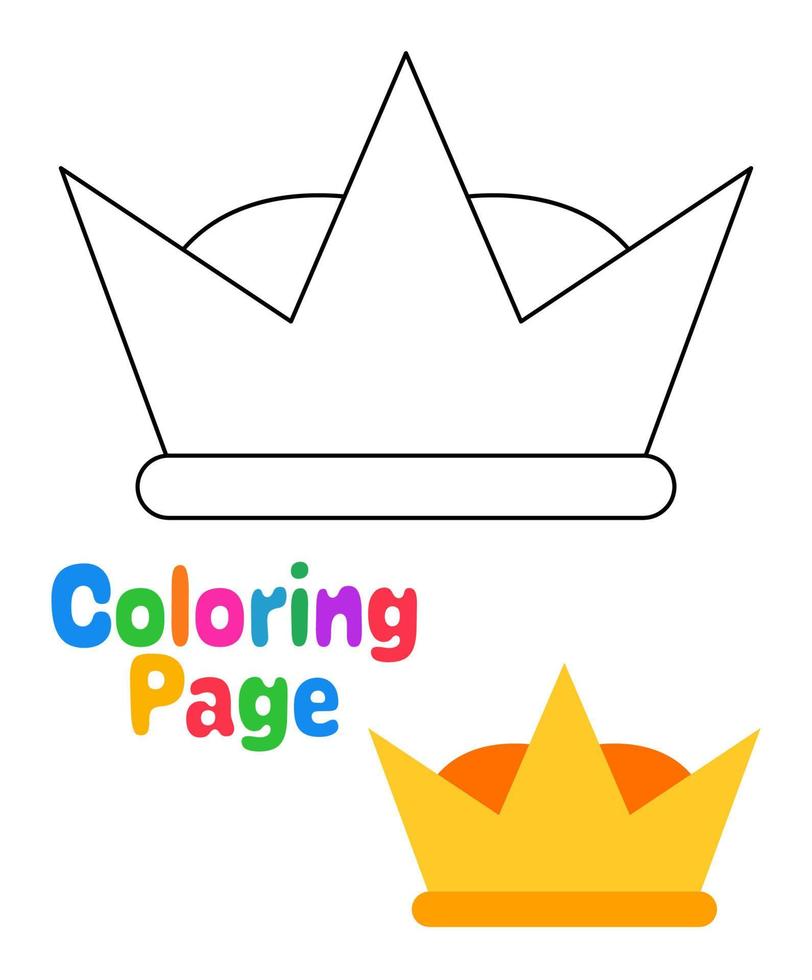 Coloring page with Crown for kids vector