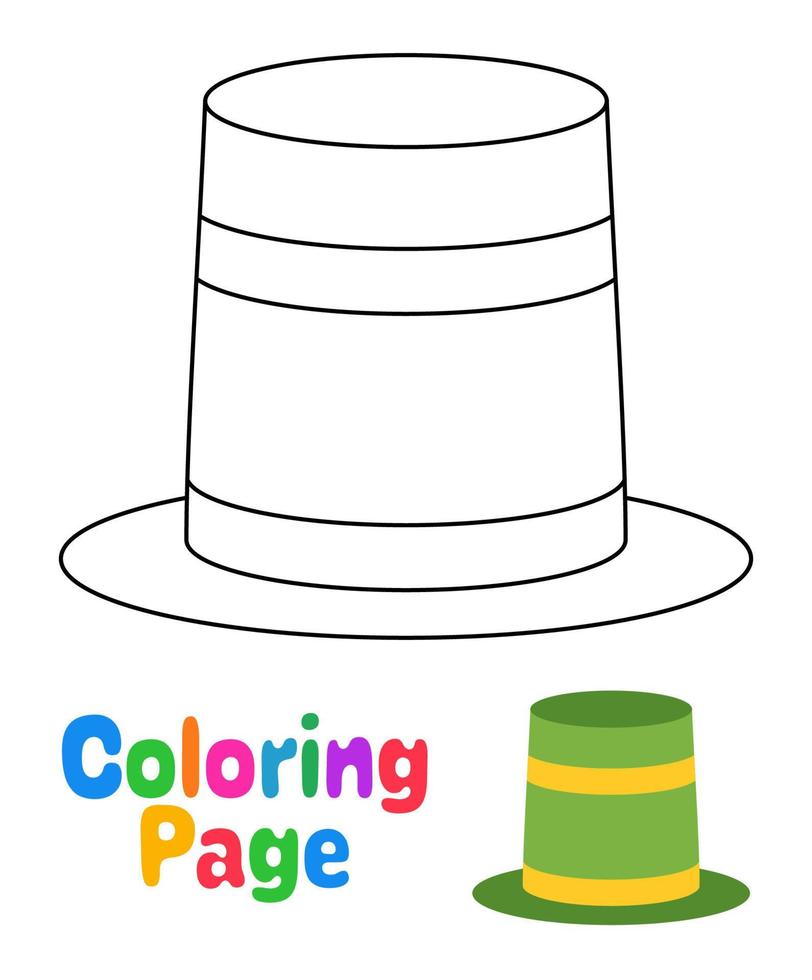 página para colorear con sombrero de carnaval para niños vector