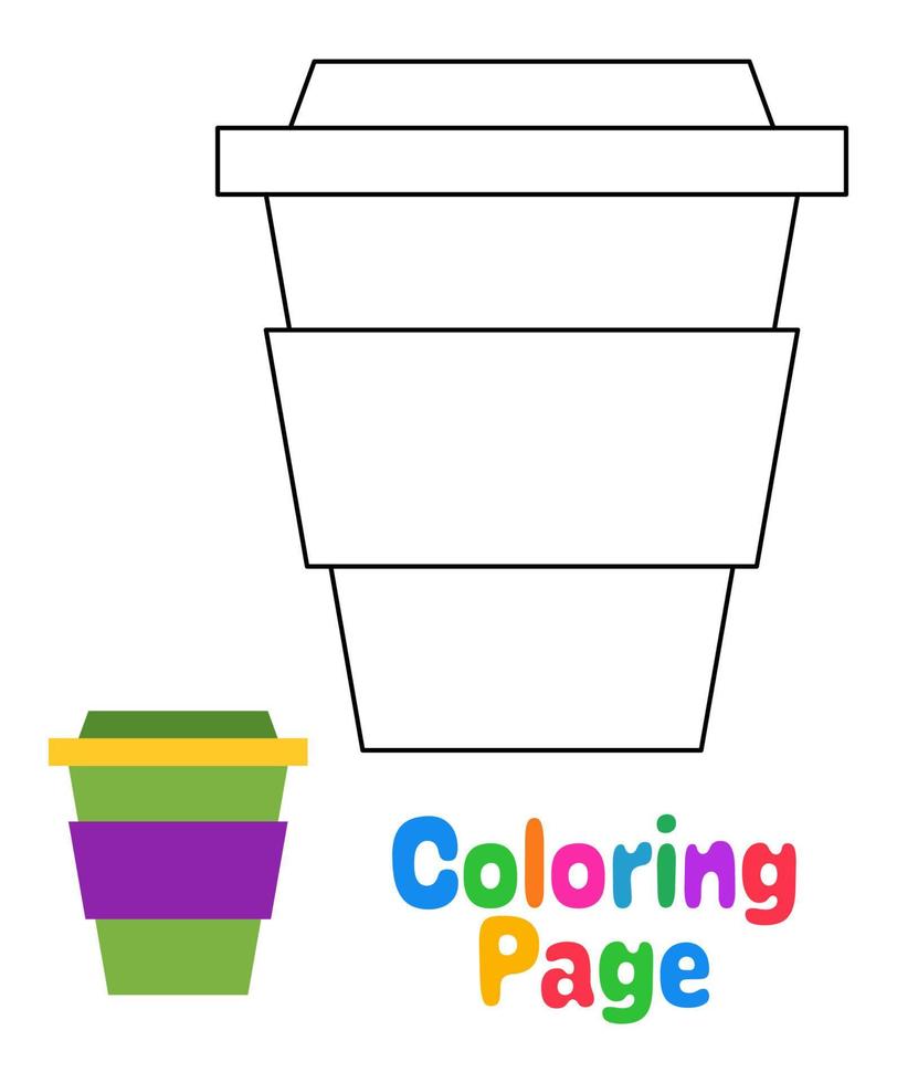 Coloring page with Coffee Cup for kids vector